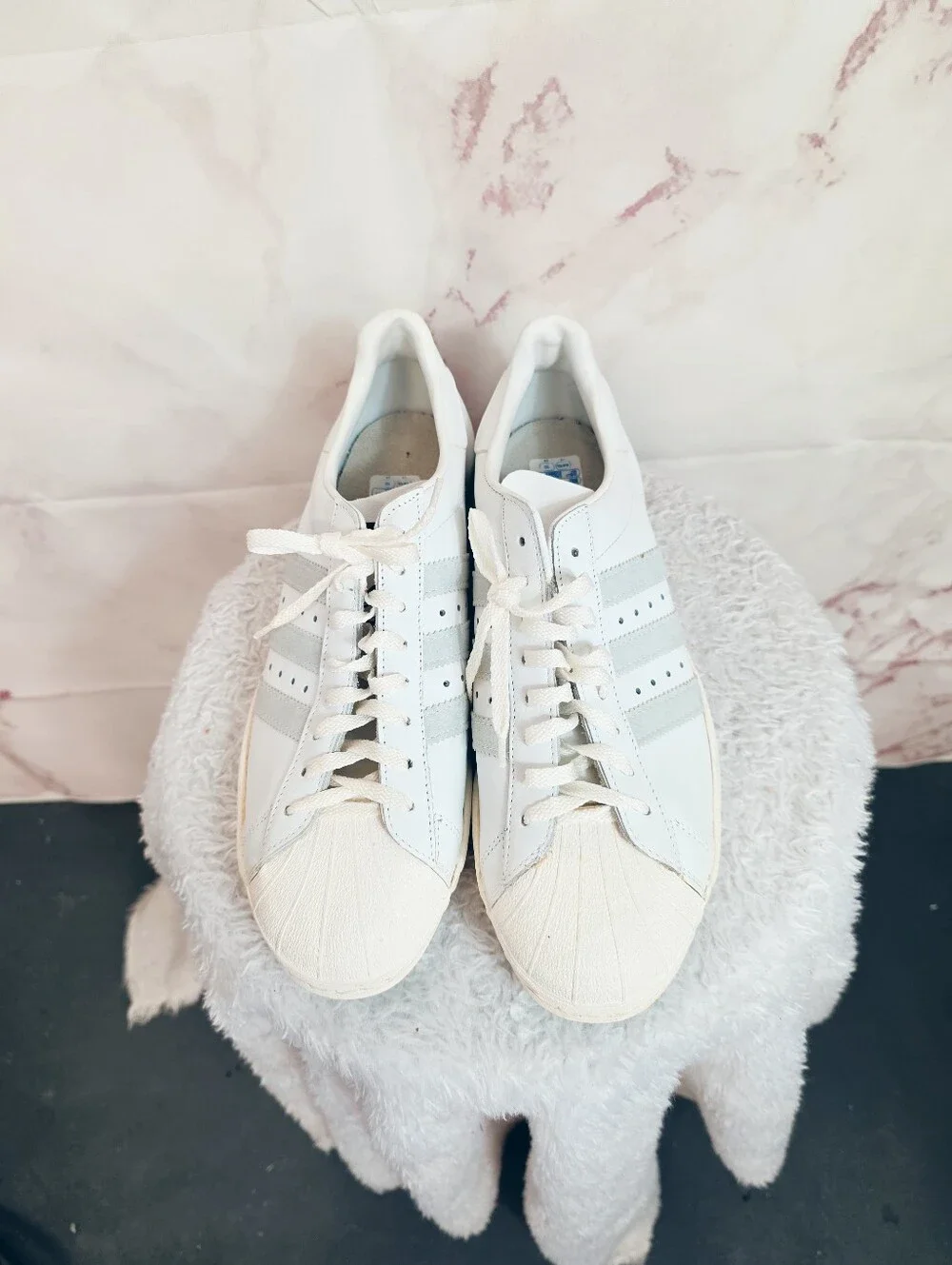 Adidas Originals Superstar White Leather Sneakers Men's Size 10 Shell Toe